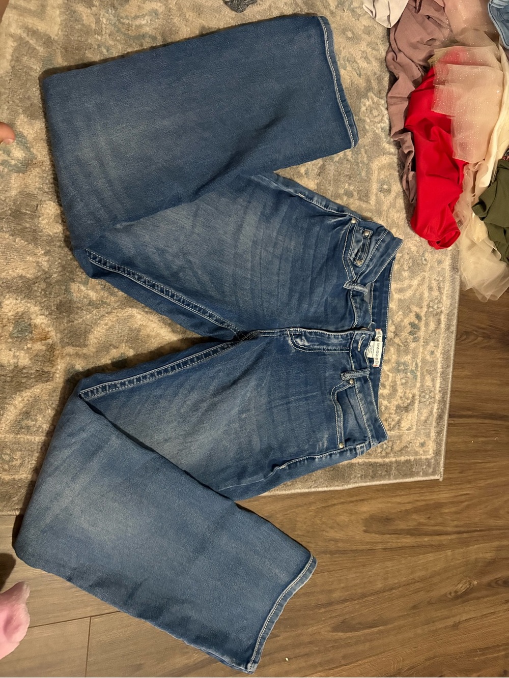Love Indigo Medium Blue Flare-Leg High-Rise Jeans